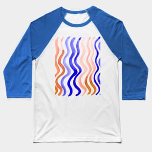 Wavy lines - orange and blue Baseball T-Shirt